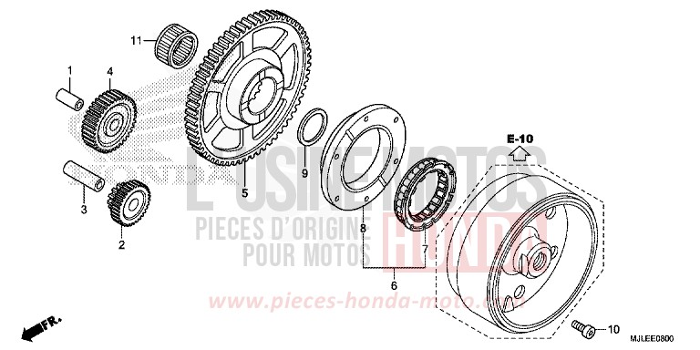 EMBRAYAGE DE DEMARRAGE de NC700S DCT CANDY ARCADIAN RED (R305) 2014